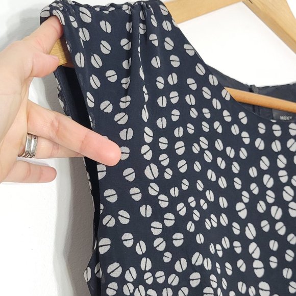 Mexx Women's Black Sleeveless Dots Printed Zipper Closure Knee Length Dress 34UK - Picture 2 of 11